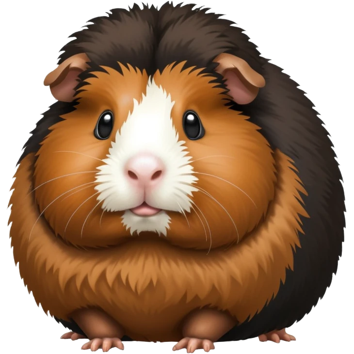 HUGE FAT BLACK AND BROWN GUINEA PIG WITH A AFRO emoji