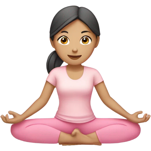 asian yoga girl light pink clothes  emoji