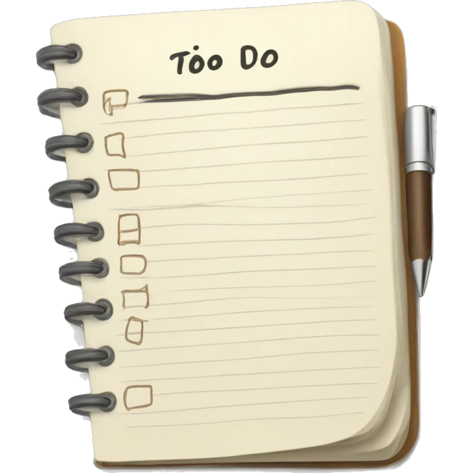 a notebook with a to-do list emoji