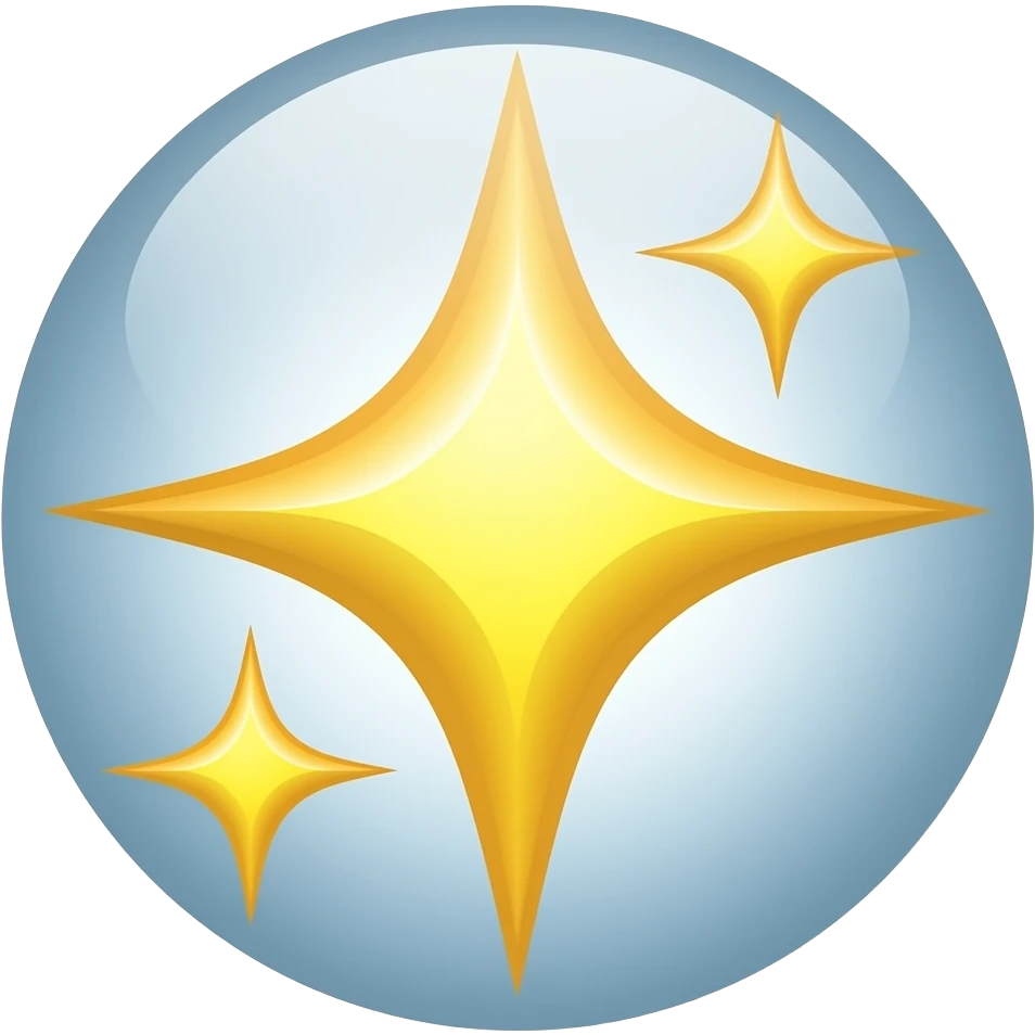 crea un emotiocno de destellos, sin cara emoji