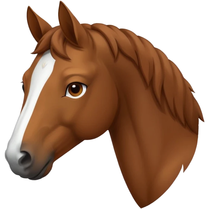 Brown horse with white stripe on nose emoji