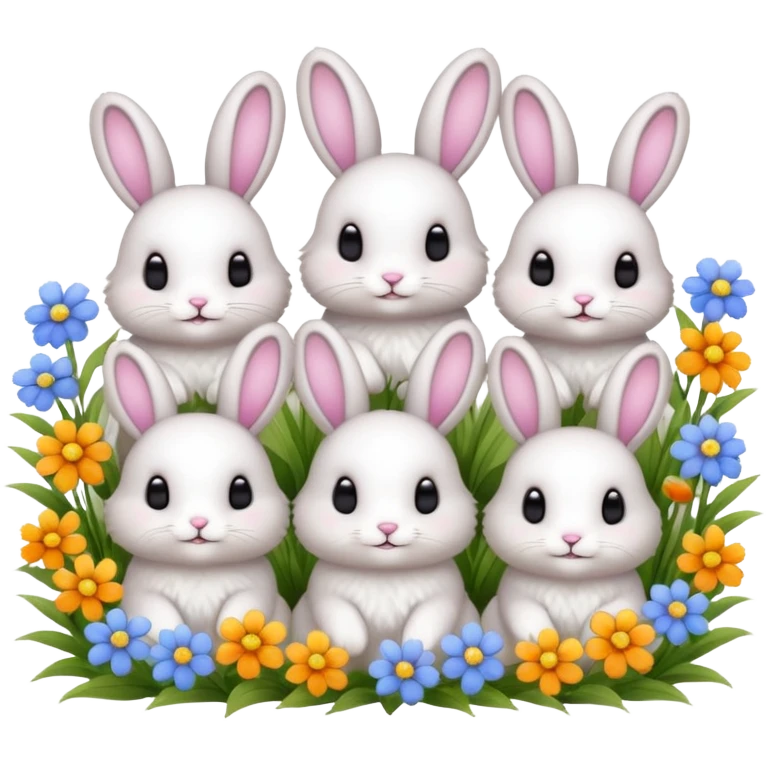 зайщики  з квітами emoji