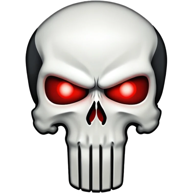Punisher skull with glowing red eyes emoji
