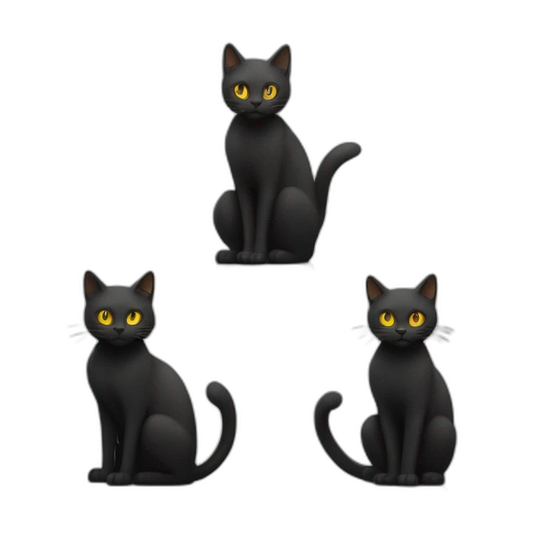 chat noir sur chat blanc sur chat roux sur chat brun emoji