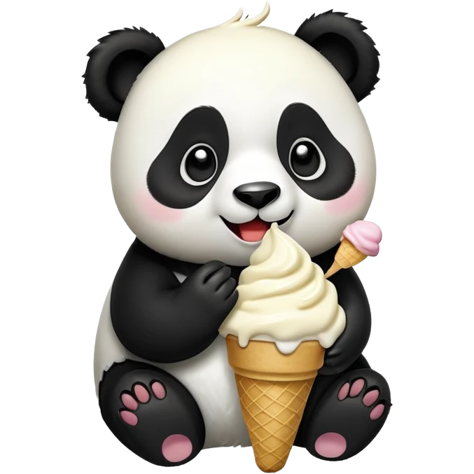 Panda eating ice cream emoji