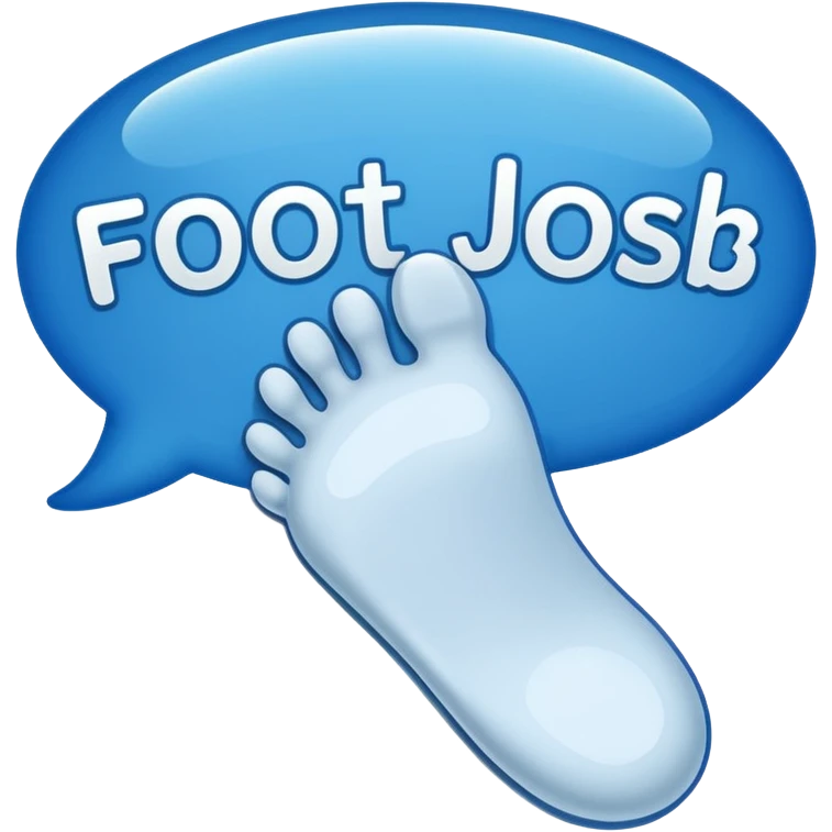 a text message bubble thats says "footjob?" emoji