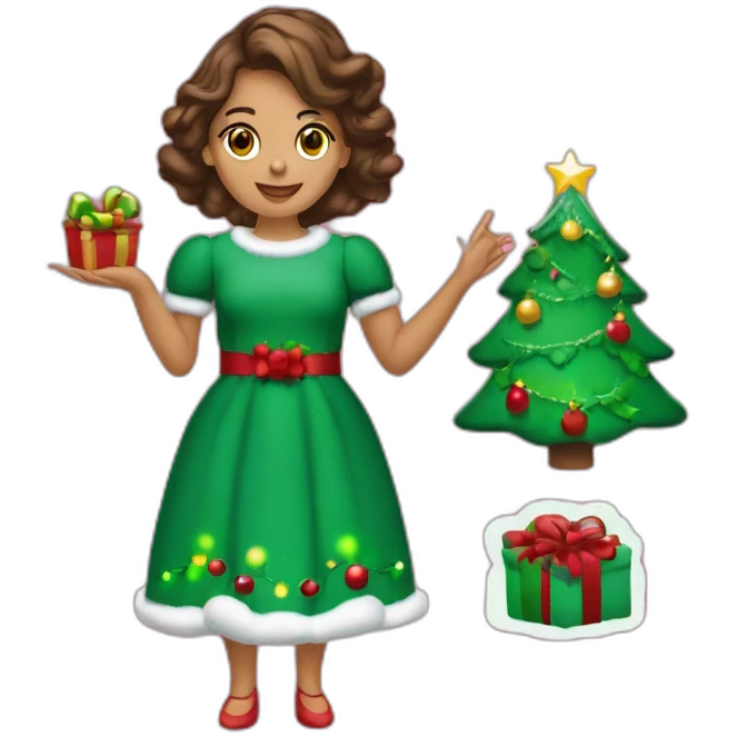 joven varon vestido de navidad con una computadora en la mano emoji