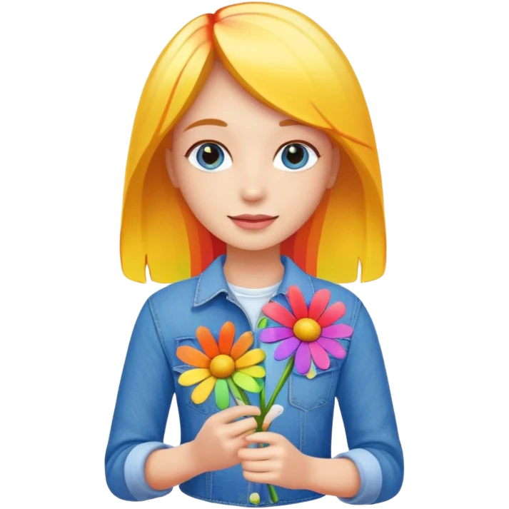 Rainbow daisy new jeans  emoji