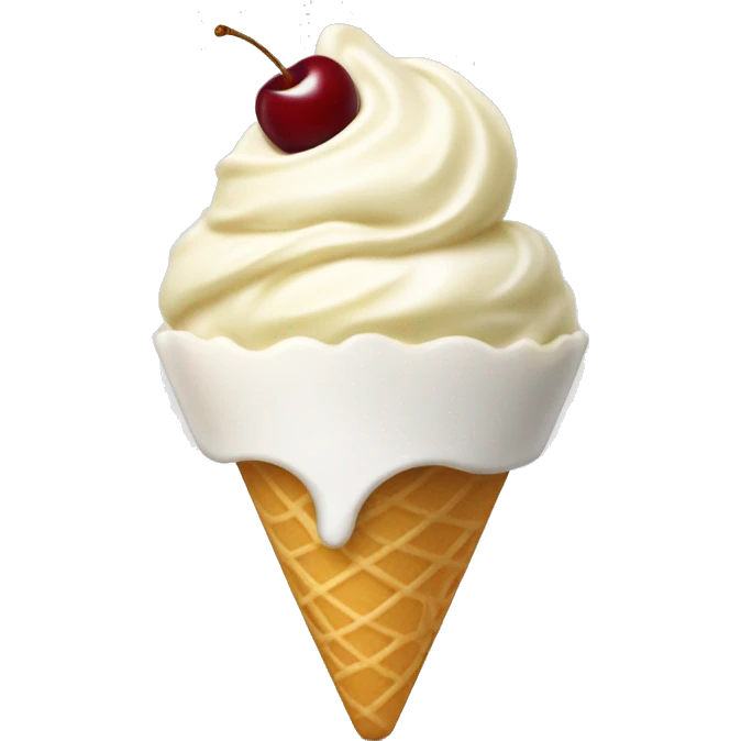 cup of vanilla ice cream with cherry on top emoji