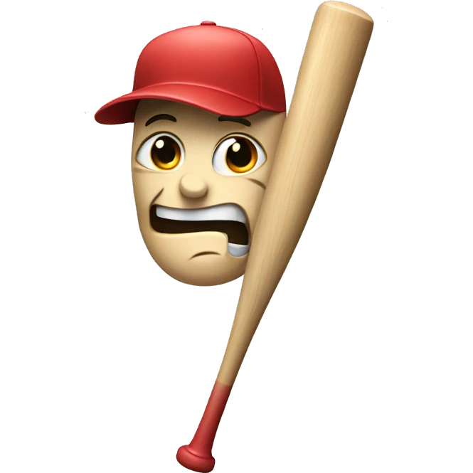 Baseball bat with a face emoji