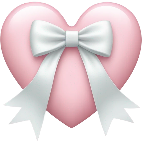 Pastel pink heart with white bow emoji