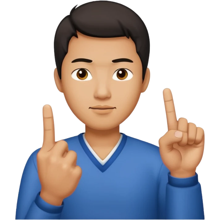 Asian man giving the middle finger  emoji