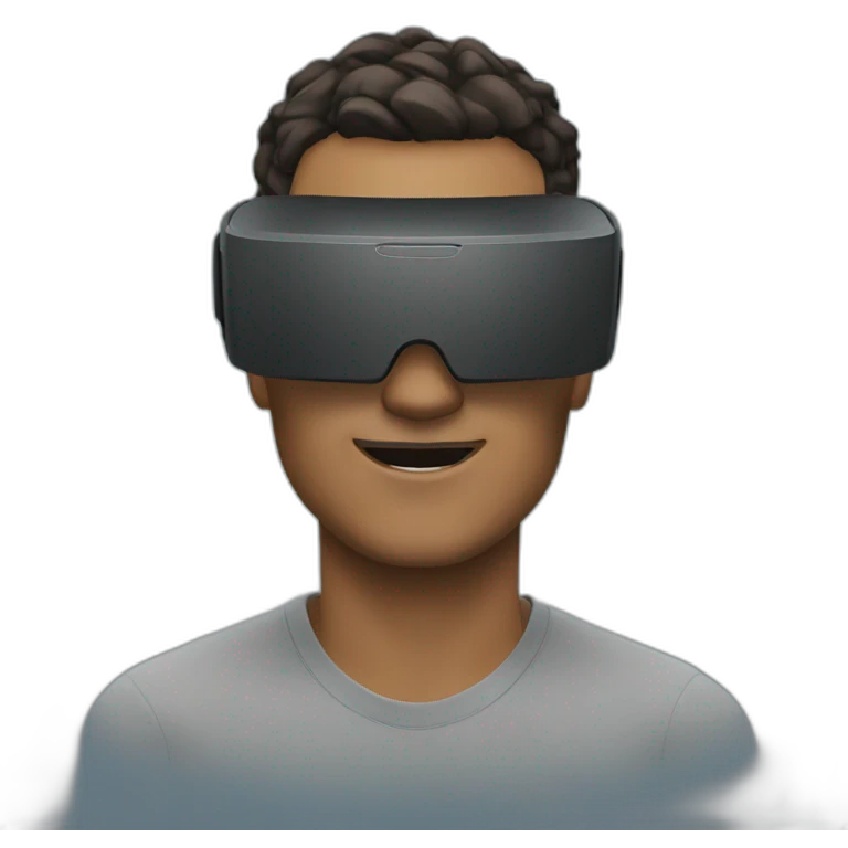 Man wearing virtual reality headset emoji