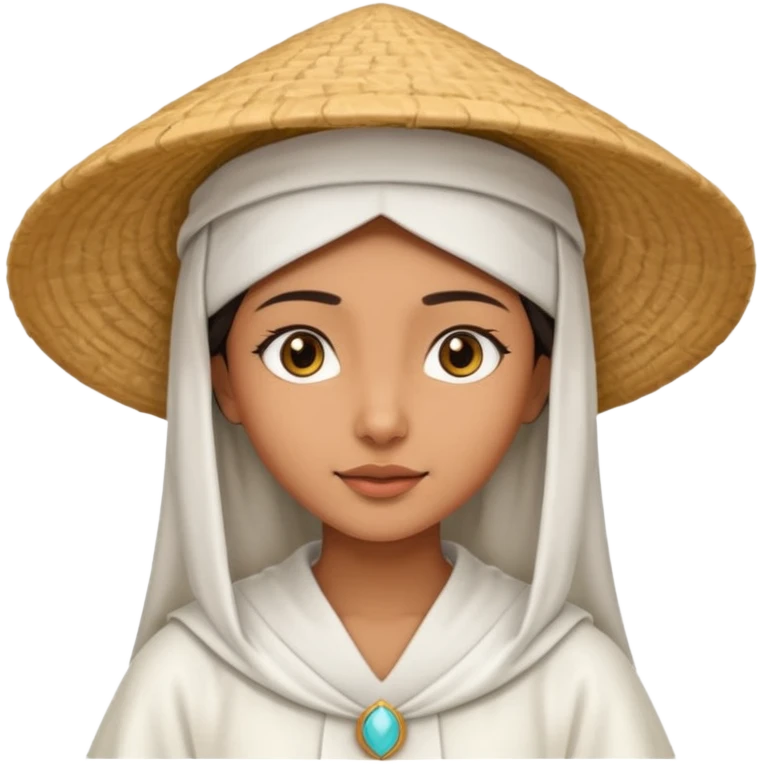 ancient arab girl with conical hat, white emoji