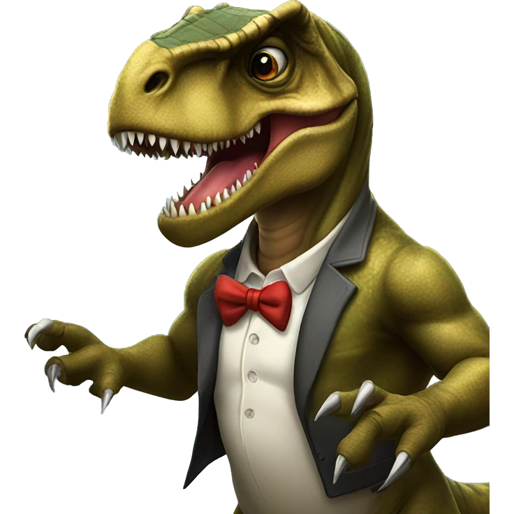 Tyrannosaurus rex wearing glasses, playing slot machine  emoji