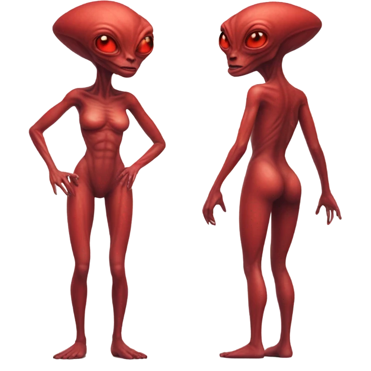 a red alien woman full body emoji