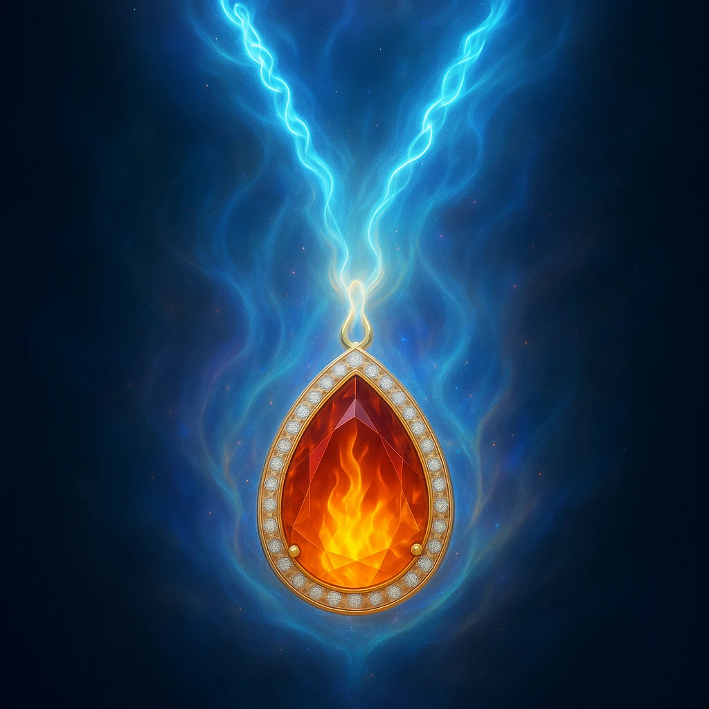 Make the necklace floating and ethereal, with a glowing aura emoji