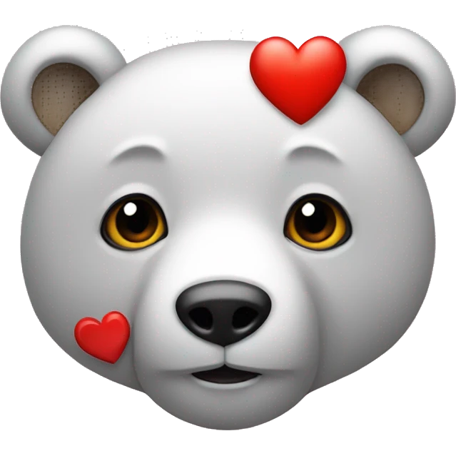 un ours avec un coeur emoji