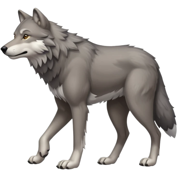 wolf walking on 4 emoji