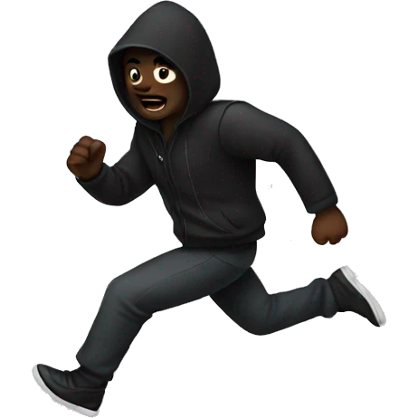  Black Thief running away emoji
