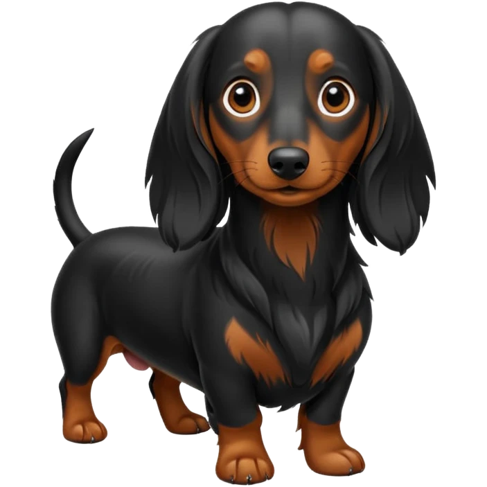 dachsund Black long haired emoji