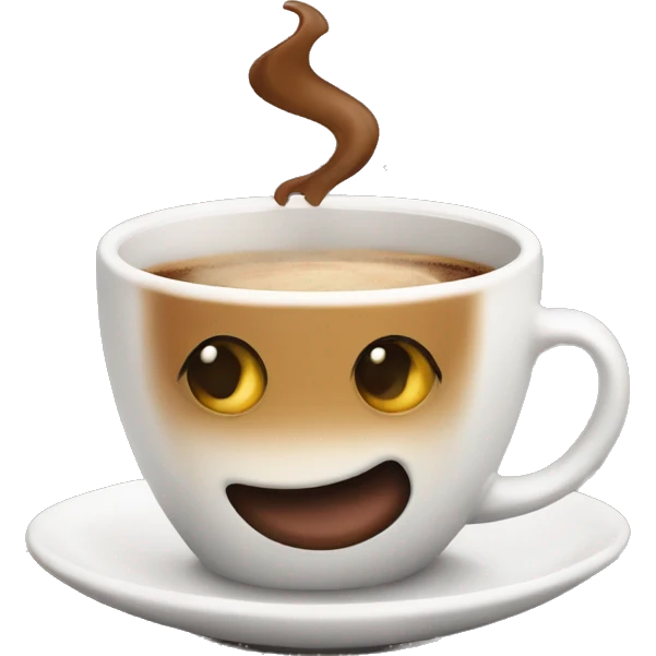 Coffee cup with a kisa emoji