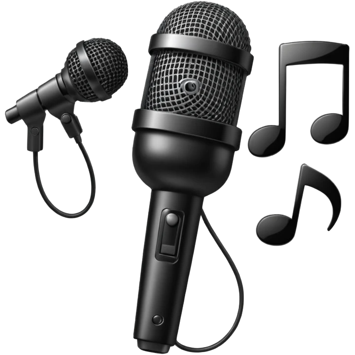 microphone with musical notes around emoji