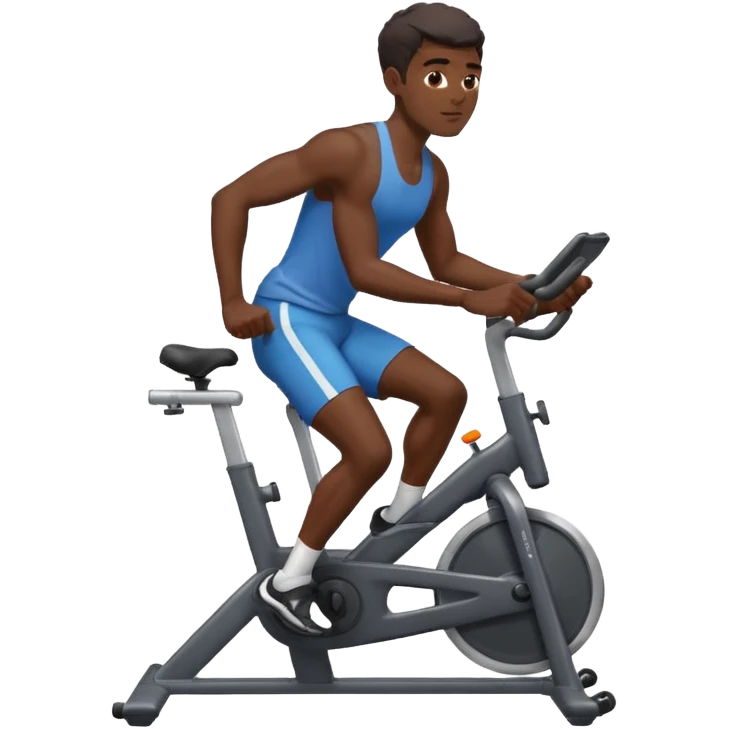 african american male on stationary bike emoji