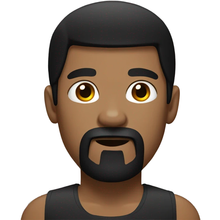 Boxer, black hair, black goatee emoji