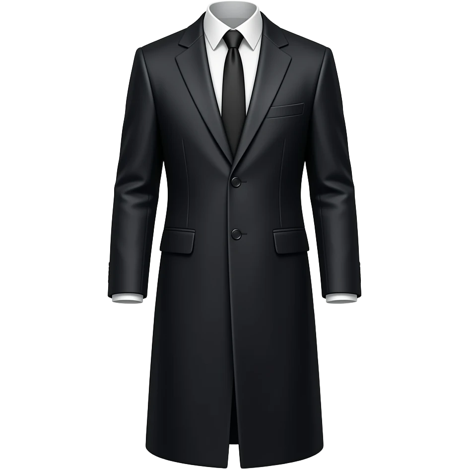 معطف طويل رجالي اسود رسمي emoji