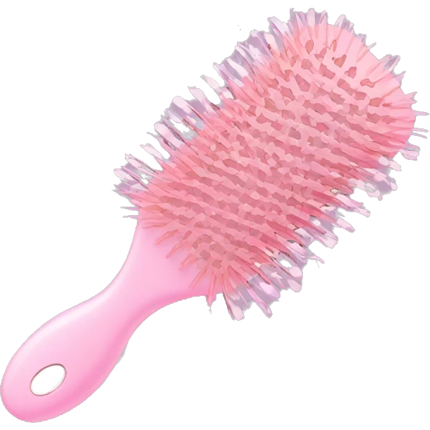 A soft pink hairbrush emoji