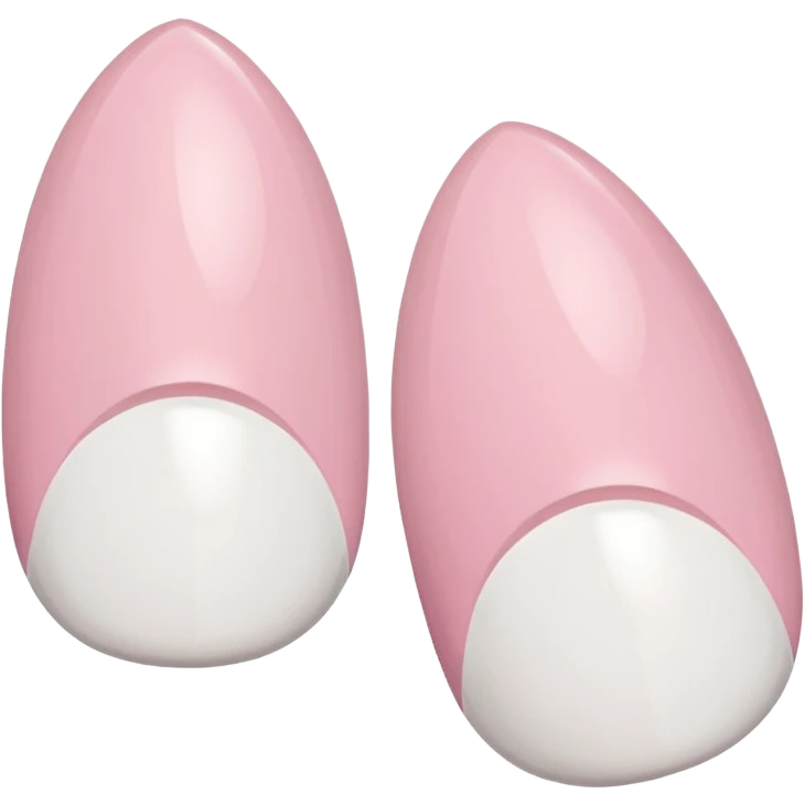 Almond French tip nails  emoji