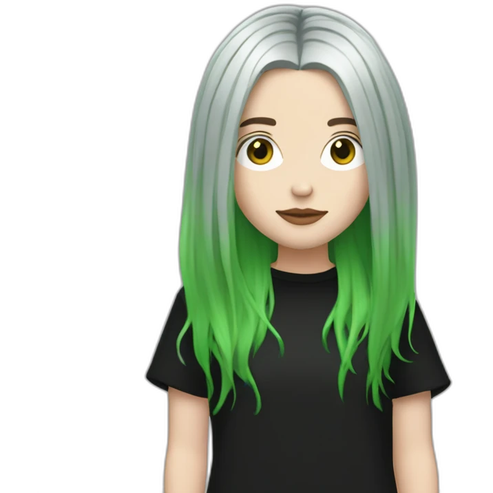 billie eilish, green and black hair emoji
