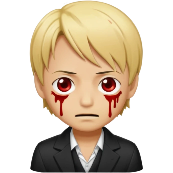 Related to chibi anime style characters of sanji animes character from his nose blood is dripping  from nose due to pervertness emoji