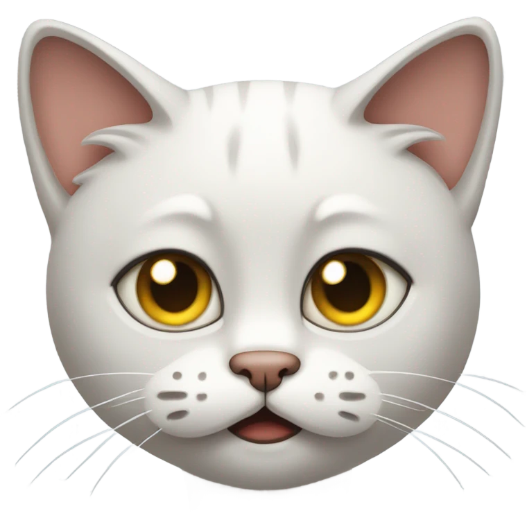 Cat with confused look and crossed face emoji