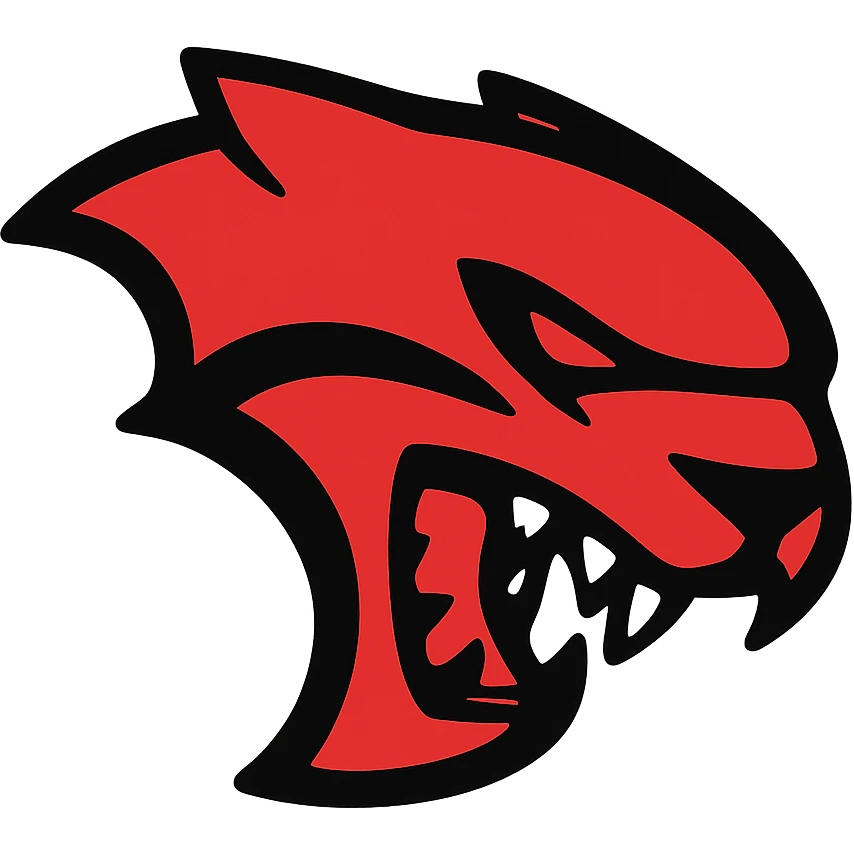 Hellcat SRT logo, minimalist, black and red color scheme, powerful look emoji