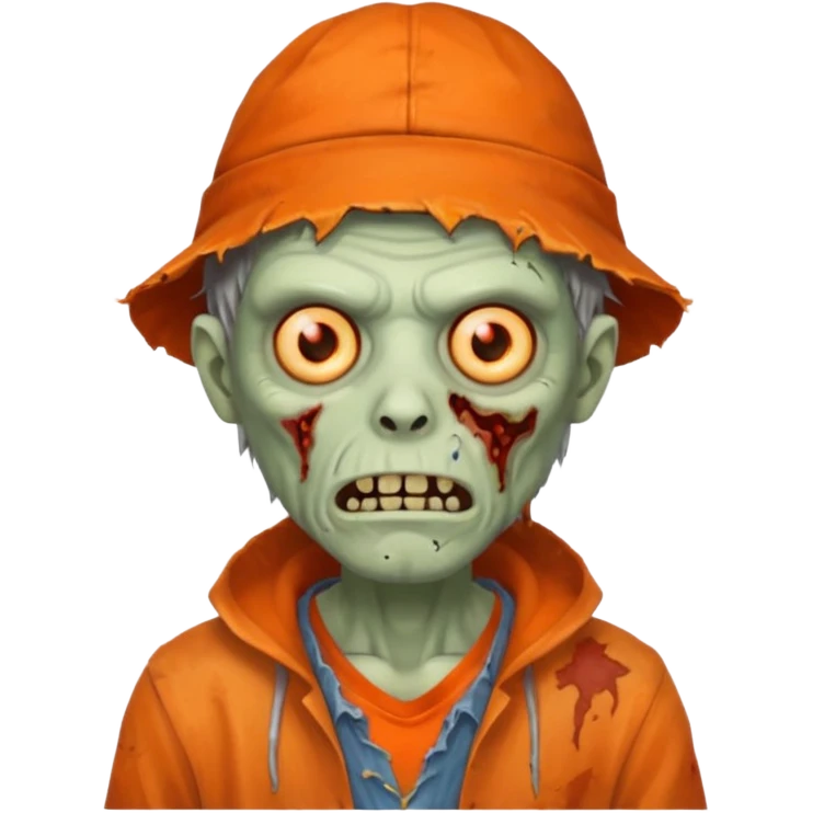 zombie man in orange hats emoji