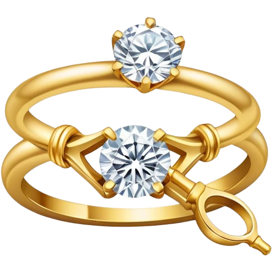 Create a bright and detailed icon representing jewelry art and the craft of making jewelry. The design should feature elements like a sparkling diamond, a gold ring, a jeweler’s tools (such as pliers and a workbench), and some delicate detailing that conveys craftsmanship and luxury. The icon should be clean, vibrant, and visually striking, with a balance of sophistication and creativity. emoji