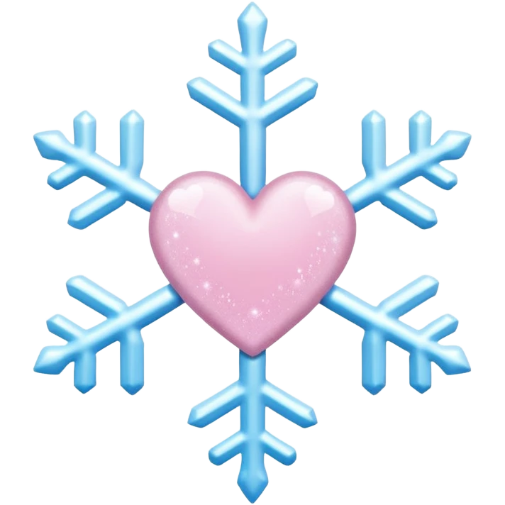 snowflake pink heart color white baby blue and baby pink glitter glow basic realist BOW EGIRLS WANTS THIS EMOJI CUTE KAWAII emoji