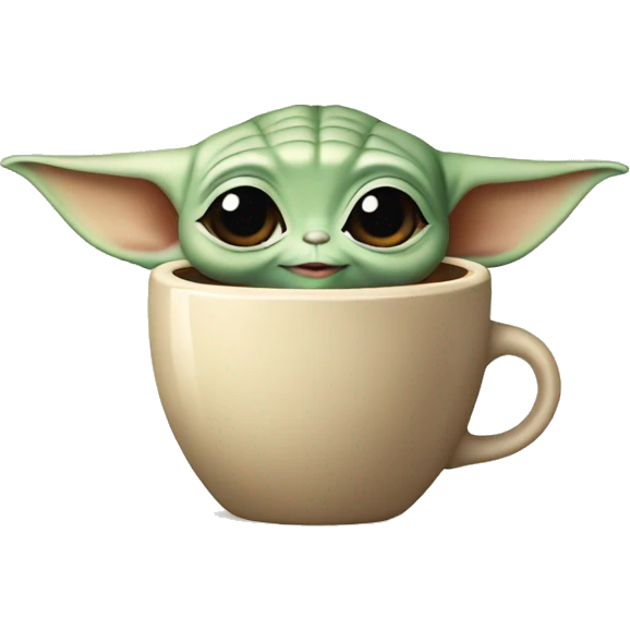 Baby yoda tomando cafe emoji