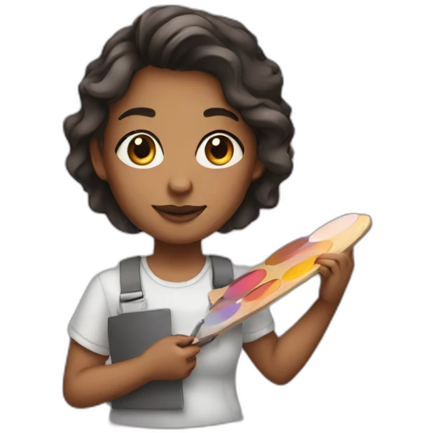 artist girl holding a palette emoji