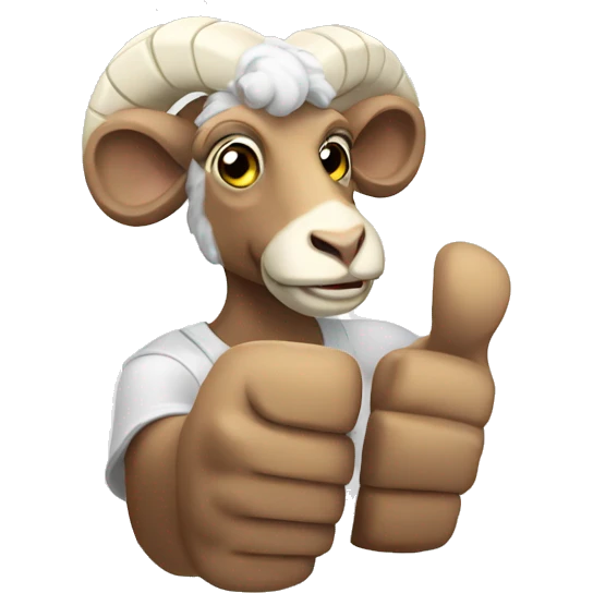 Humanoid ram giving a thumbs up emoji