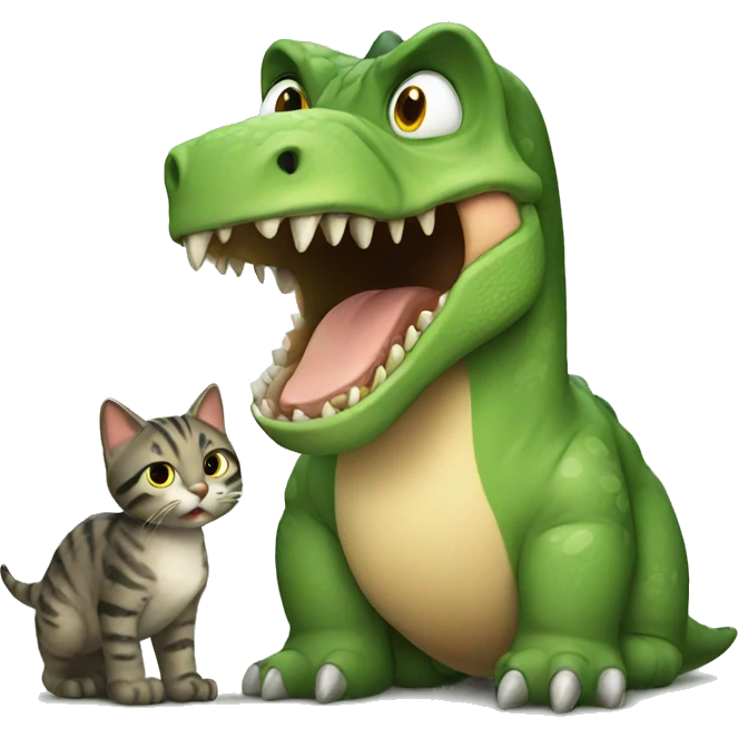 Dinosaur with cat  emoji
