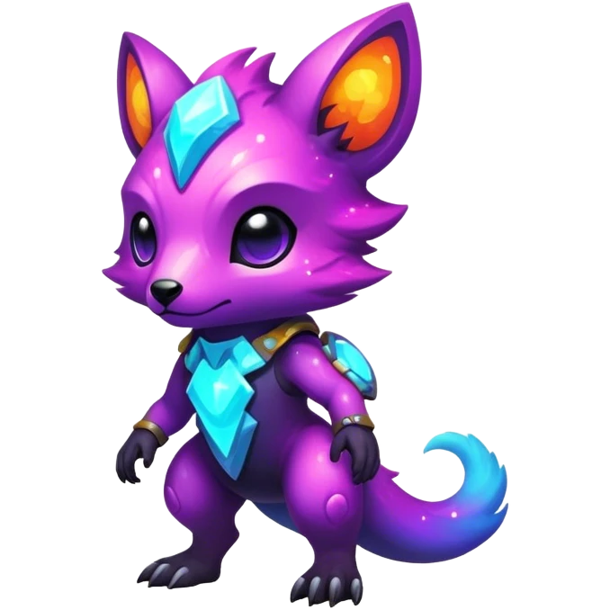 Epic Edgy Cute Colorful Nebula Modern Vernid-Protogen-creature-animal, full body emoji
