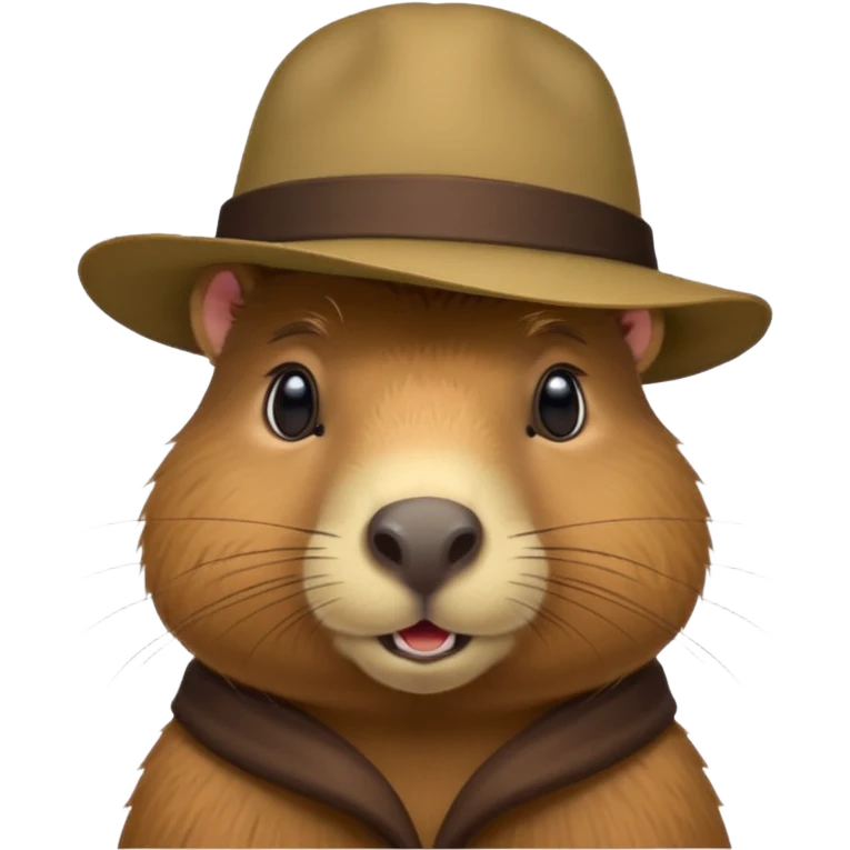Realistisk Capybara med hat emoji