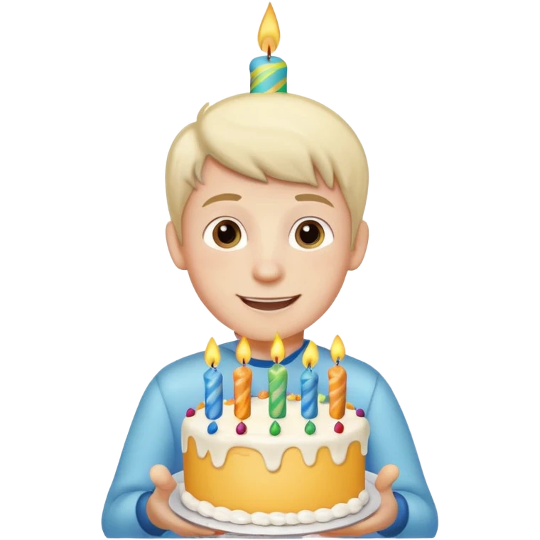 boy with birthday cake emoji