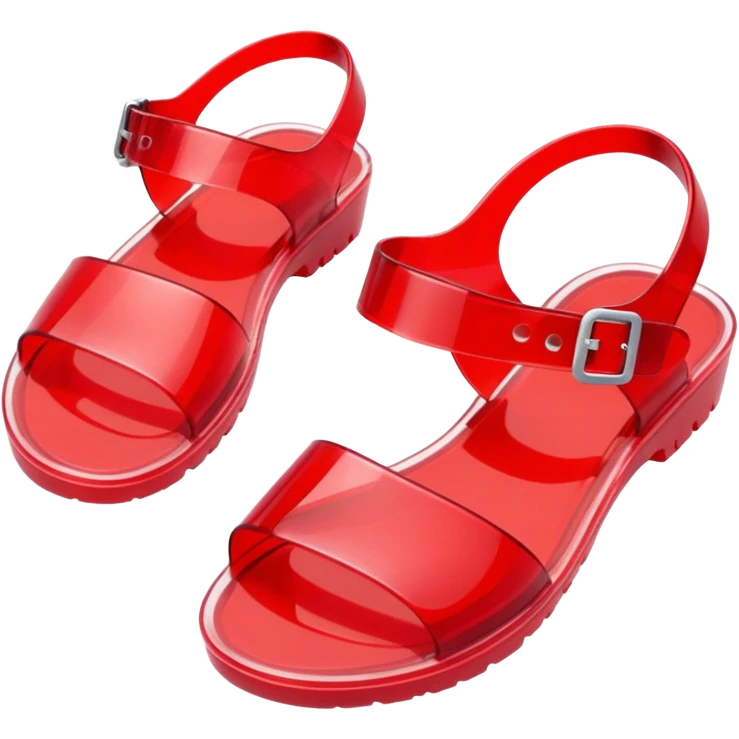 make a nice emoji of red plastic jelly sandals from the 80's emoji