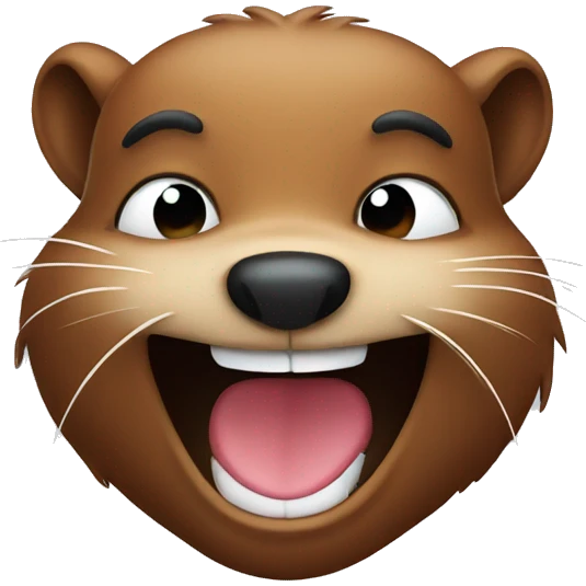 Beaver laughing with tears  emoji