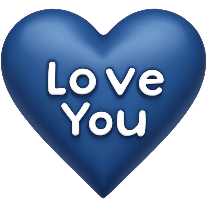 Dark Blue heart with the words Love You Ry in the middle  emoji