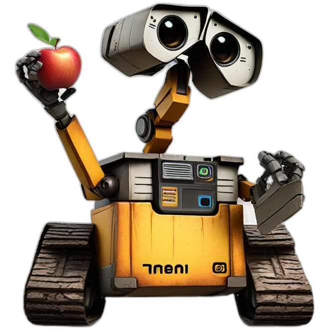 wall-e eat the apple emoji